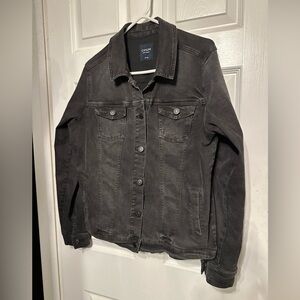 Cavalini L Denim Collection Black  Wash Long Sleeve Pockets Denim Jacket